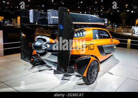 PAL-V Liberty Flying Car wurde auf der Autosalon 2020 Motor Show vorgestellt. Brüssel, Belgien - 9. Januar 2020. Stockfoto
