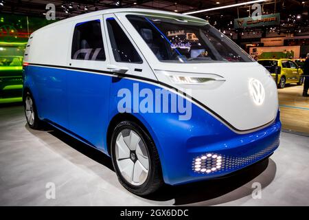 Der Volkswagen ID Buzz Cargo Elektrotransporter wurde auf der Autosalon 2020 vorgestellt. Brüssel, Belgien - 9. Januar 2020. Stockfoto