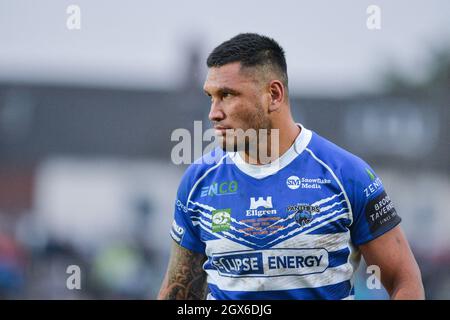 Featherstone, England - 2. Oktober 2021 - Halifax Panthers Adam Tangata während der Rugby League Betfred Championship, dem Halbfinalspiel, Featherstone Rovers vs Halifax Panthers im Millennium Stadium, Featherstone, UK Dean Williams Stockfoto