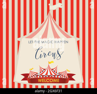 Circus, Spaß fair, Vergnügungspark Themenvorlage Stock Vektor