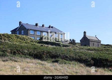 St Non's Retreat, National Park Coast Path in der Nähe von Caerfai, St Davids, Pembrokeshire, Wales, Vereinigtes Königreich, Großbritannien, Europa Stockfoto