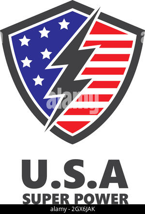 u.s.a Flagge Schild Verteidigung Vektor Illustration Design Stock Vektor