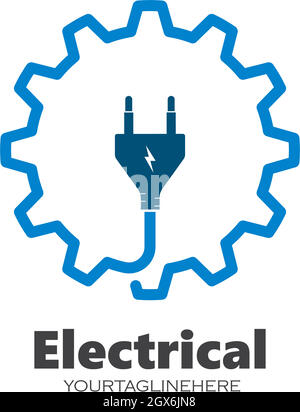 Symbolvektor für elektrische Wartung und Installation Stock Vektor