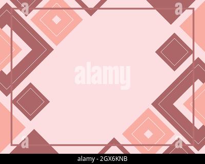 Abstrakter geometrischer rosafarbener Hintergrund aus Quadraten, Formmuster, Roségold-Vorlage mit Kopierraum, modernes Layout, Vektor mit Textplatz Stock Vektor