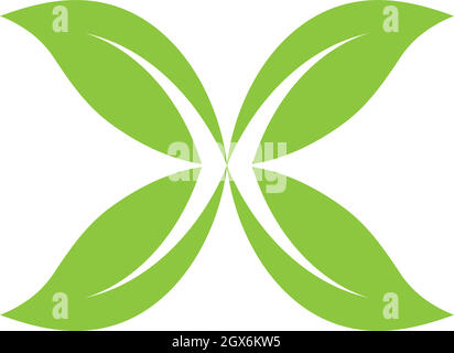 Grüne Blatt Ökologie Natur Element Vektor-Symbol von GO Green Stock Vektor