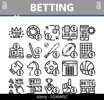 Wetten und Glücksspiel Sammlung Icons Set Vector Stock Vektor