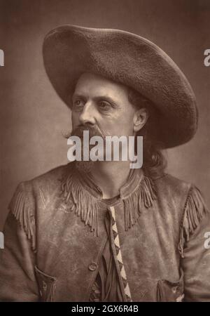 William Frederick „Buffalo Bill“ Cody (1846-1917), American Plainsman, Scout & Showman, nicht identifizierter Künstler, 1887 Stockfoto