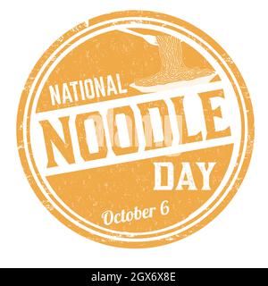 National Noodle Day Grunge Gummistempel auf weißem Hintergrund, Vektorgrafik Stock Vektor