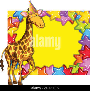 Giraffe am bunten Rand Stock Vektor