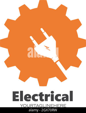 Symbolvektor für elektrische Wartung und Installation Stock Vektor