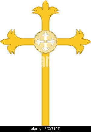 Christliches Kreuz in Gelb - Vektor-Illustration Stock Vektor