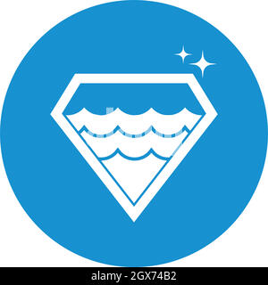 Diamond Wasser Logo Vektor Symbol Illustration Design Stock Vektor