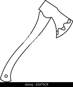 Axt-Symbol, Umriss-Stil Stock Vektor
