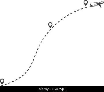 Vektor-Illustration für Flugstrecken Stock Vektor