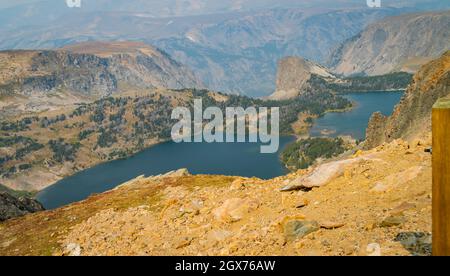 Blick vom Beartooth Mountain Pass in Montana Stockfoto