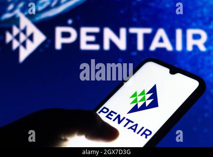 Brasilien. Oktober 2021. In dieser Abbildung ist das Pentair-Logo auf einem Smartphone zu sehen. (Foto von Rafael Henrique/SOPA Images/Sipa USA) Quelle: SIPA USA/Alamy Live News Stockfoto