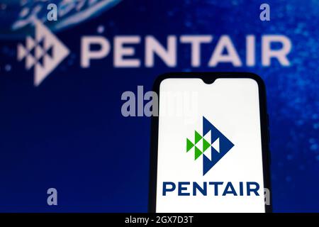 Brasilien. Oktober 2021. In dieser Abbildung ist das Pentair-Logo auf einem Smartphone zu sehen. (Foto von Rafael Henrique/SOPA Images/Sipa USA) Quelle: SIPA USA/Alamy Live News Stockfoto