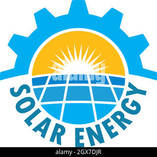 Solar-Panel-Logo Vektor-Symbol der natürlichen Energie Stock Vektor