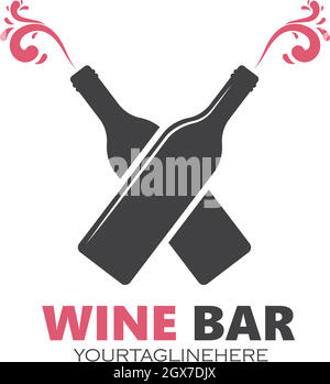 Wein Logo Symbol Vektor Illustration Design Stock Vektor