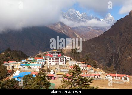 Tengboche Kloster, das beste Kloster im Khumbu Tal, Trek zum Everest Basislager, Sagarmatha Nationalpark, Nepal himalaya Berge Stockfoto