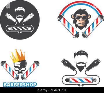 Barber Shop Symbol Logo Vektor-Symbol Stock Vektor