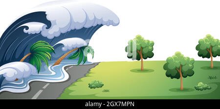 Natürliche Umgebung Landschaft Szene Stock Vektor