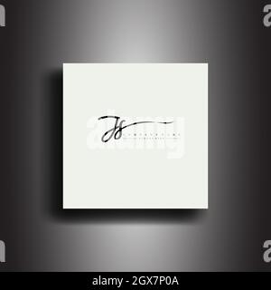 JS Signature Stil Monogramm.kalligrafische Schrift Symbol und Handschrift Vektor Stock Vektor