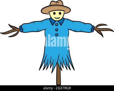 Scarecrow handgezeichnete Illustration Skizze Vektor-Design Stock Vektor