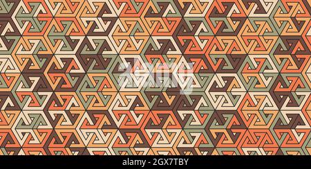 Abstraktes geometrisches Muster mit polygonaler Form. Farbenfroher 3d-Hintergrund im Retro-Stil Stock Vektor