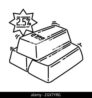 Zakat Maal ist Teil der muslimischen Anbetung Aktivität Handgezeichnete Icon Set Vector. Stock Vektor