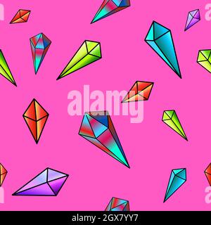 Nahtloser rosa Hintergrund mit pastellfarbenem Rautenmuster Stock Vektor