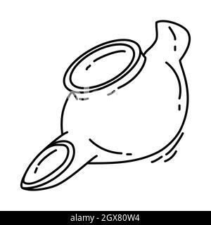Alte islamische Artefakte Teil der muslimischen historischen Objekte handgezeichnete Ikone Set Vector. Stock Vektor