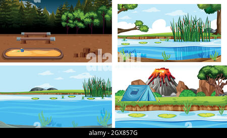 Szenenbilder in Naturumgebung Stock Vektor