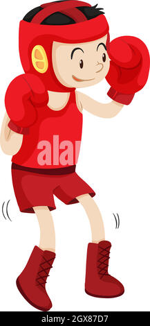 Boxer in roter Ecke Stock Vektor