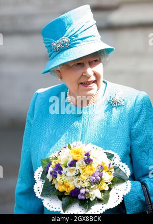 Königin Elizabeth II. Nimmt am 21. April 2011 am Gründungdienst in Westminster Abbey in London, England, Teil. Heute ist der 85. Geburtstag von Königin Elizabeth II. Stockfoto