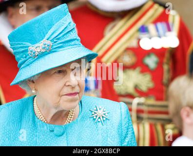 Königin Elizabeth II. Nimmt am 21. April 2011 am Gründungdienst in Westminster Abbey in London, England, Teil. Heute ist der 85. Geburtstag von Königin Elizabeth II. Stockfoto