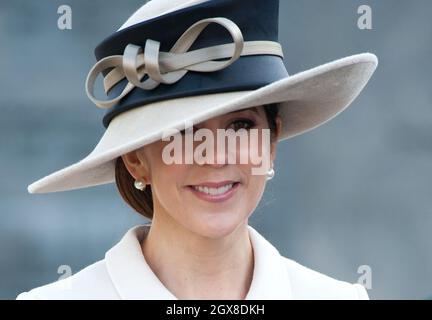 Kronprinzessin Maria von Dänemark besucht am 26. März 2012 das Nationaldenkmal in Kopenhagen, Dänemark. Stockfoto