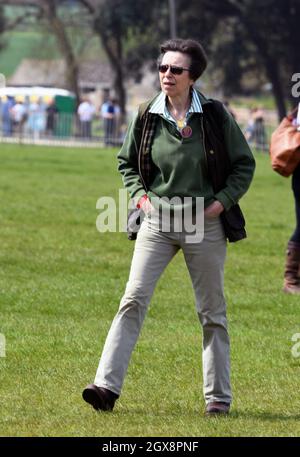 Prinzessin Anne, die Prinzessin Royal, nimmt am 07. Mai 2016 an den Mitsubishi Motors Badminton Horse Trials in Gloucestershire Teil Stockfoto