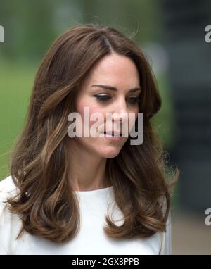 Catherine, Herzogin von Cambridge, nimmt am 16. Mai 2016 am Start der Kampagne „Heads Together“ im Olympic Park in London Teil Stockfoto