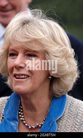 Camilla, Herzogin von Cornwall besucht die Chippenham Polizeistation während ihres eintägigen Besuches in der Region, am 22. November 2005 in Chippenham, England. Anwar Hussein/allactiondigital.com *** Ortsüberschrift *** Camilla, Herzogin von Cornwall Stockfoto