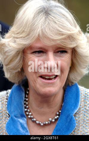 Camilla, Herzogin von Cornwall besucht die Chippenham Polizeistation während ihres eintägigen Besuches in der Region, am 22. November 2005 in Chippenham, England. Anwar Hussein/allactiondigital.com *** Ortsüberschrift *** Camilla, Herzogin von Cornwall Stockfoto