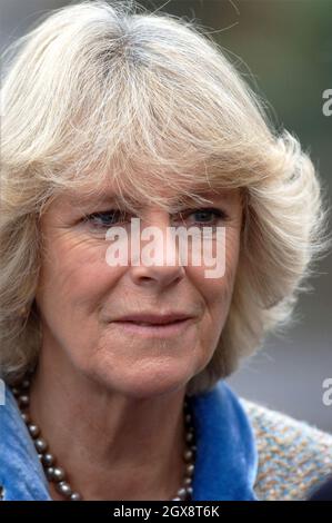 Camilla, Herzogin von Cornwall besucht die Chippenham Polizeistation während ihres eintägigen Besuches in der Region, am 22. November 2005 in Chippenham, England. Anwar Hussein/allactiondigital.com *** Ortsüberschrift *** Camilla, Herzogin von Cornwall Stockfoto