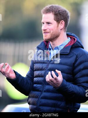 Prinz Harry besucht am 23. Januar 2017 das Help for Heroes Hidden Wounds Recovery Center im Tedworth House in Tidworth, Wiltshire. Stockfoto