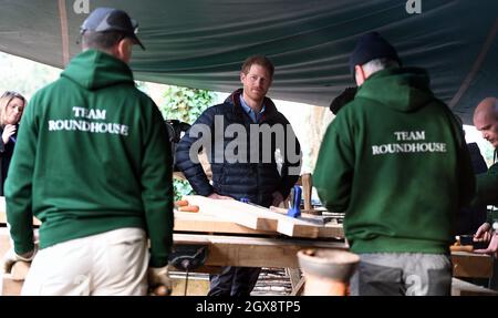 Prinz Harry besucht am 23. Januar 2017 das Help for Heroes Hidden Wounds Recovery Center im Tedworth House in Tidworth, Wiltshire. Stockfoto
