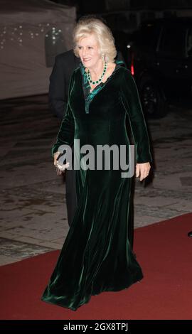 Camilla, Herzogin von Cornwall, nimmt am 2. Februar 2017 an einem Empfang und Abendessen für Anhänger des British Asian Trust in London Teil. Stockfoto