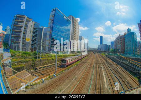 Liniengruppe, die zur Yokohama Station führt. Drehort: Präfektur kanagawa, Yokohama-Stadt Stockfoto