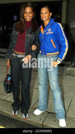 Misteeq bei der Ankunft in Radio One in London. Stockfoto