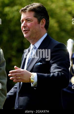 Michael Fawcett, während einer Gartenparty im Palace of Holyrood House in Edinburgh, Dienstag, 1. Juni 2004. Der Prinz von Wales veranstaltete die Gartenparty für rund 300 Mitarbeiter des nationalen Gesundheitsdienstes aus ganz Schottland. Stockfoto