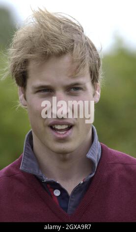 DUCHY HOME FARM, GLOUCESTERSHIRE, ENGLAND - 29. MAI: Prinz William besucht Duchy Home Farm im Rahmen seines anhaltenden Interesses an der Landwirtschaft und dem Anwesen seines Vaters, 29. Mai 2004 in Tetbury, England. (Foto von Anwar Hussein) Stockfoto