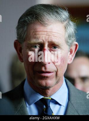 Der Prinz von Wales, bei einem Besuch des Skipton Auction Mart. Der Prinz hatte einen Abrieb auf dem Nasenrücken, der das Ergebnis eines Streits mit einer Hecke war, sagten Beamte. Charles, kehrte in den Landkreis zurück, um seine Kampagne zur Förderung der Wiederbelebung der ländlichen Gemeinden fortzusetzen, und später am Tag sollte ein neues Zentrum für Landwirtschaft, ländliche Wirtschaft, Bildung und Ausbildung eröffnet werden. â©Anwar Hussein/allactiondigital.com Stockfoto